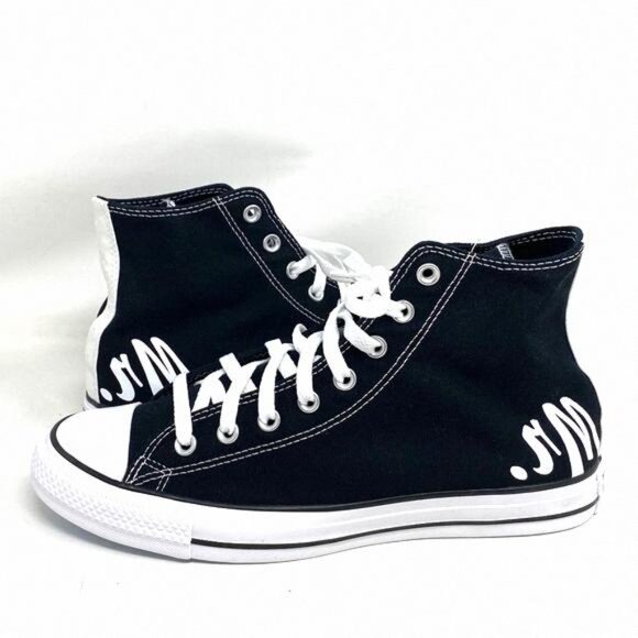 Converse Ctas High Top Canvas Black Wedding A02247C-BLKBLKWT Custom Sneakers Men - Picture 2 of 8